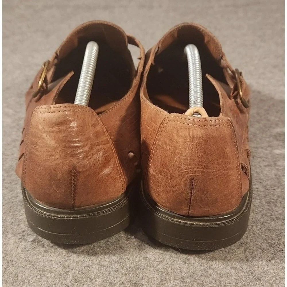 Stacy Adams Sandals Shoes Mens Size 12 Brown Leather Fisherman‎ Buckle Comfort